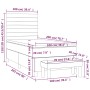 vidaXL Boxspringbett Taupe 100x200 cm mit Matratze und Bank, Maße siehe Bild.