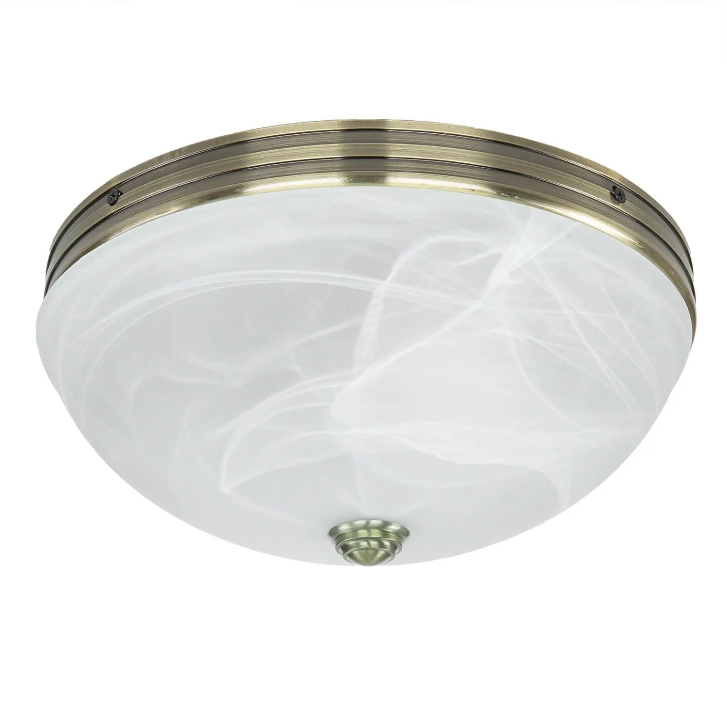 EASYLIGHT Deckenleuchte Metall Glas Ø 31 cm Rund In Bronze Weiß E27 2-Flammig