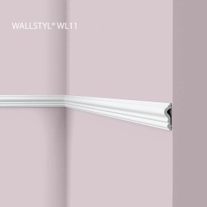 Weiße NOEL & MARQUET Wandleiste WL11 WALLSTYL, Friesleiste aus Polystyrol (HDPS), 200 cm lang.