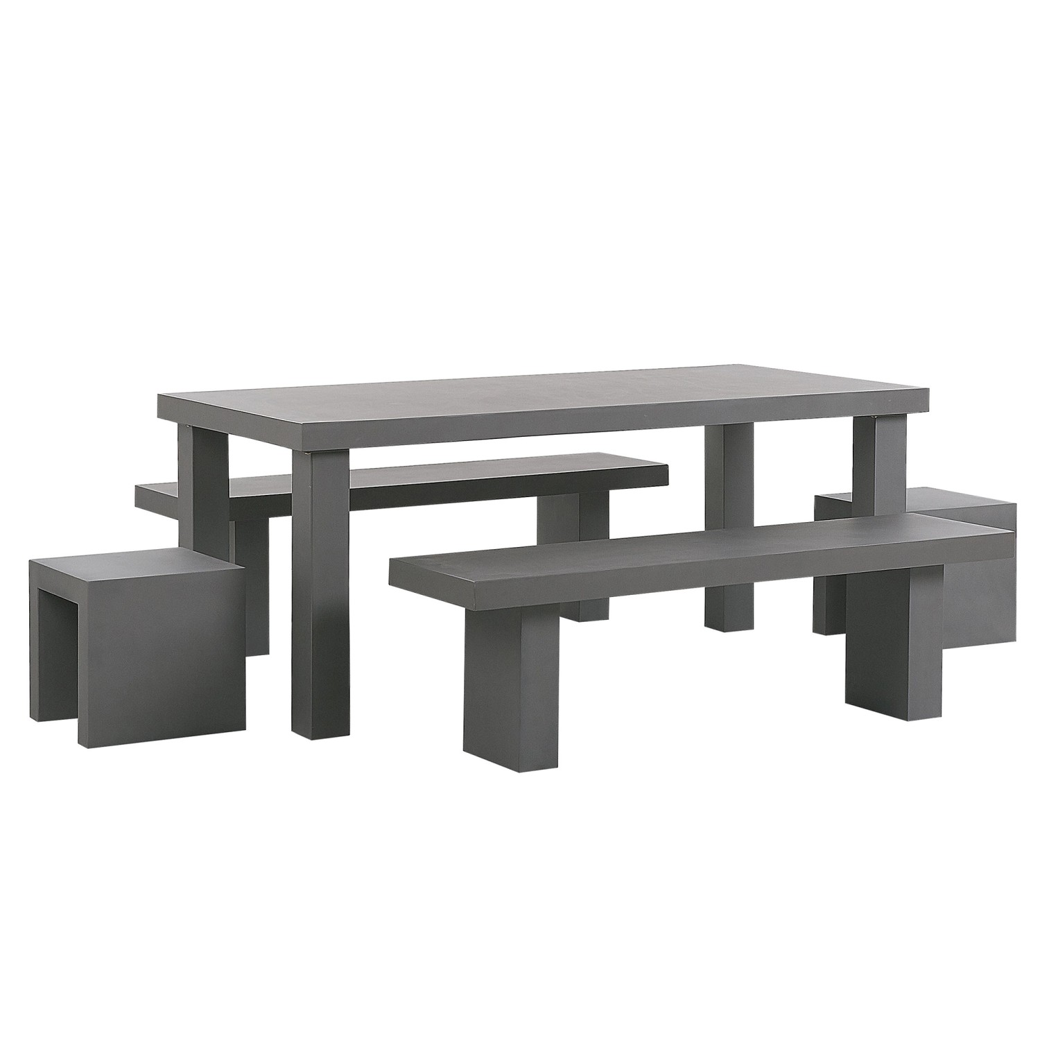 Beliani Gartentisch Set TARANTO Grau 90 x180x76 günstig online kaufen