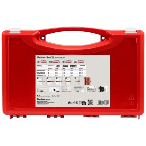 Fischer Meister-Box XL Wohnraum, 280-teiliges Dübelset in roter Kunststoffbox.