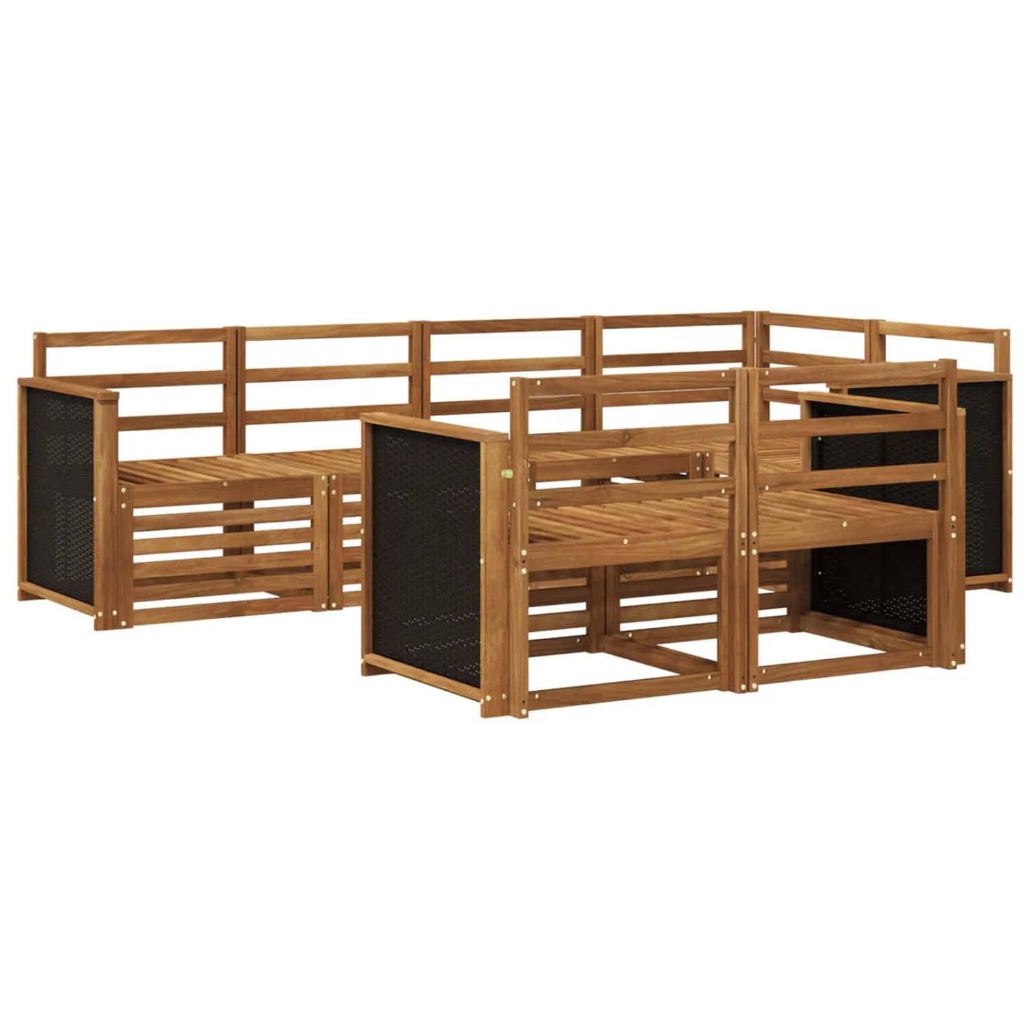 vidaXL Ecksofa Set 6 Stk Natur Massivholz Akazie 3384460