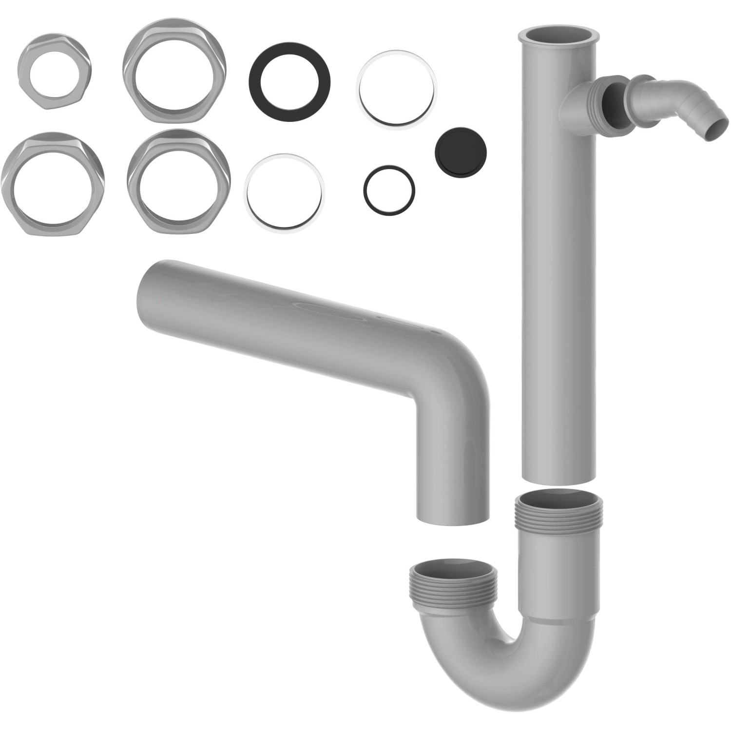 Kirchhoff Siphon Eco Save für Küchenspüle, 40mm, aus recyceltem Kunststoff mit Geräteanschluss.