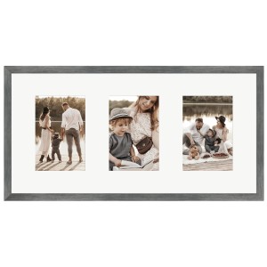 WANDStyle Galerierahmen für 3 Fotos (10x15 cm) in Metalloptik, 25x50 cm. Bilderrahmen für die Wand.