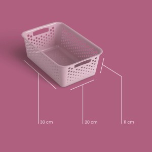 ProHome Aufbewahrungskorb, 5L, rosa, 30x20cm, 4er-Set. Badaccessoire für Ordnung.
