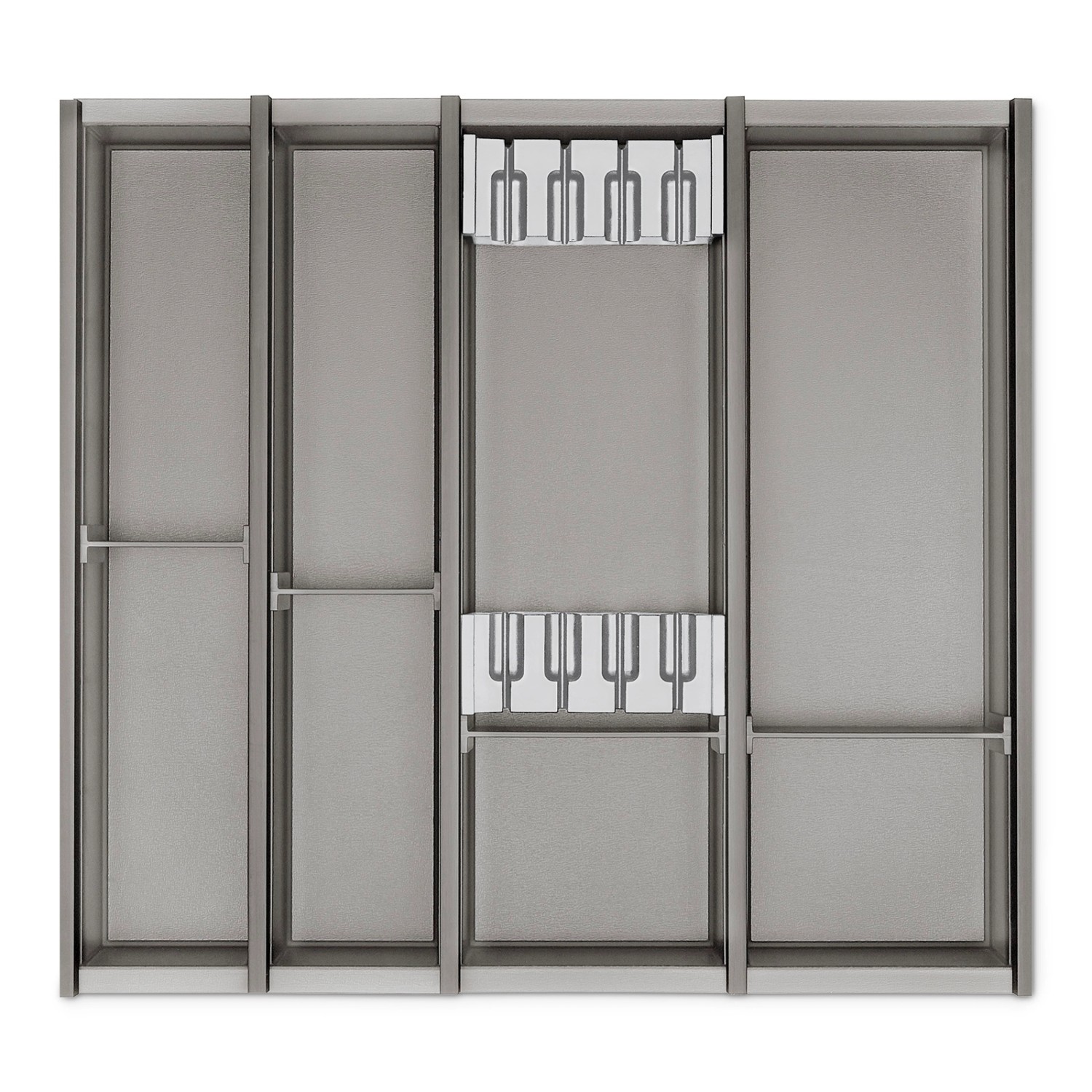 SOTECH Cuisio Besteckeinsatz 55mm Transluzent Graphitgrau mit Messerblock Für Blum Legrabox 473mm mit Korpusbreite 600mm