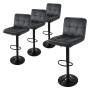 ML-Design Barhocker 4er Set, grauer Samtbezug, gepolstert und drehbar.