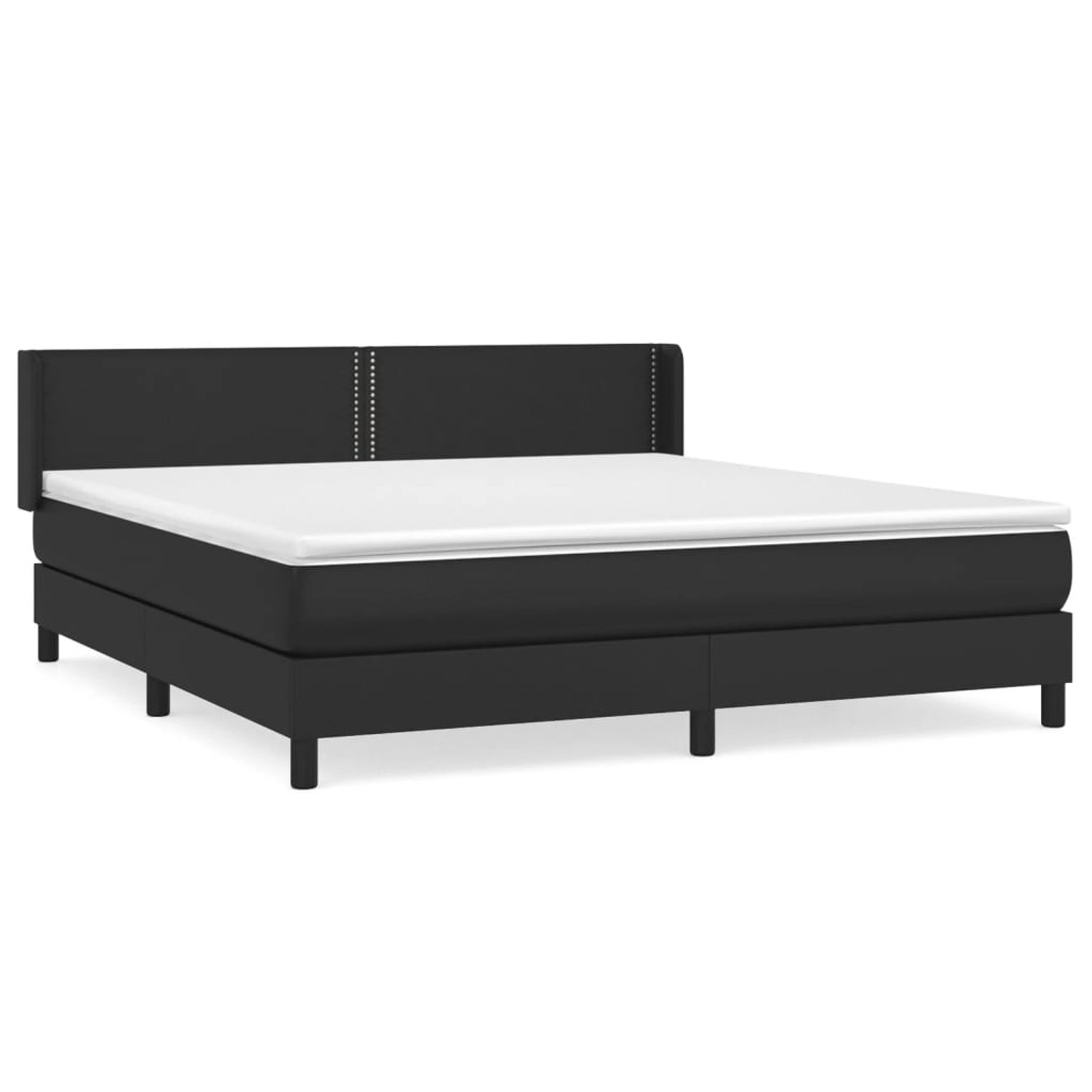 vidaXL Boxspringbett mit Matratze Schwarz 180x200 cm Kunstleder 3130733 günstig online kaufen
