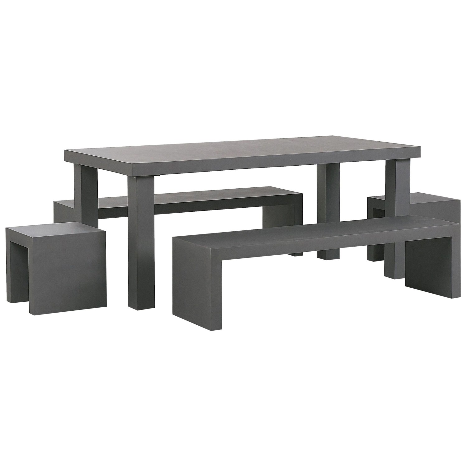 Beliani Gartentisch Set TARANTO Grau 90 x180 x76 günstig online kaufen