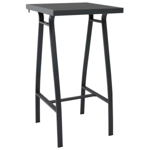 Schwarzer vidaXL Bartisch aus Stahl und Glas, Teil des 3-tlg. Gartenbar-Sets.