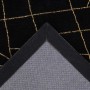 MeGusta Kurzflor Teppich Magdalena, 160x230 cm, schwarz-gold mit geometrischem Muster.