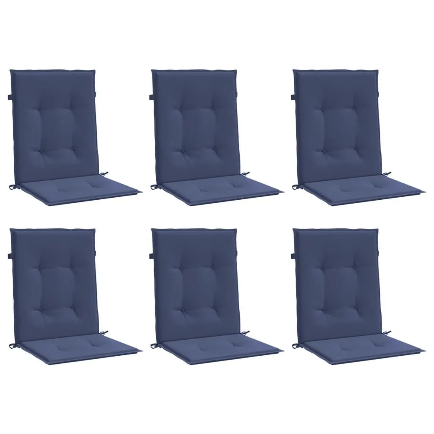 vidaXL Niedriglehner-Auflagen 6 Stk Marineblau Stoff 378682