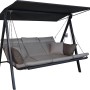 Angerer Hollywoodschaukel 3-Sitzer Lounge Smart Sand mit Sonnendach und bequemen Polstern.