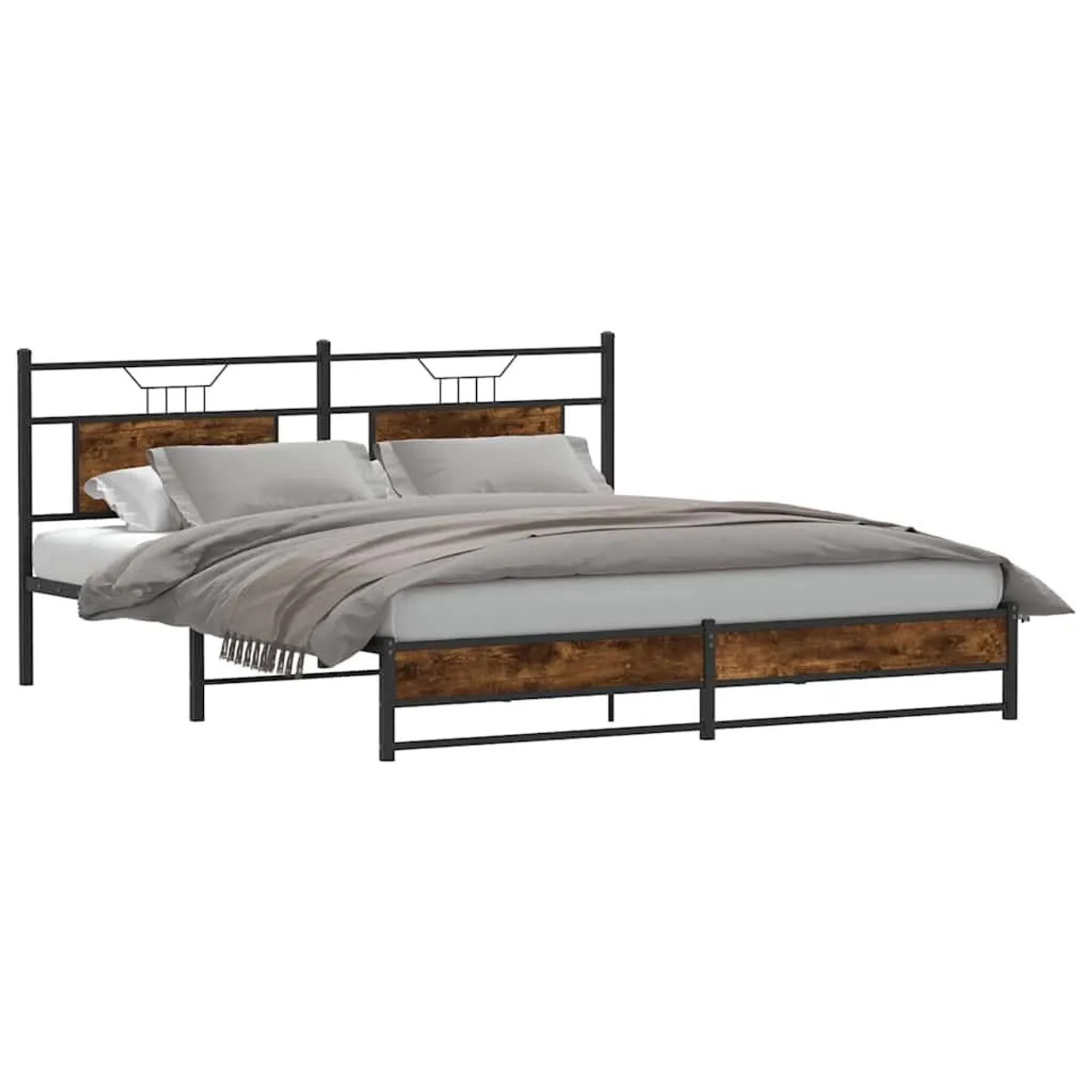 vidaXL Metallbett ohne Matratze Räuchereiche 183x213 cm 3325110 günstig online kaufen
