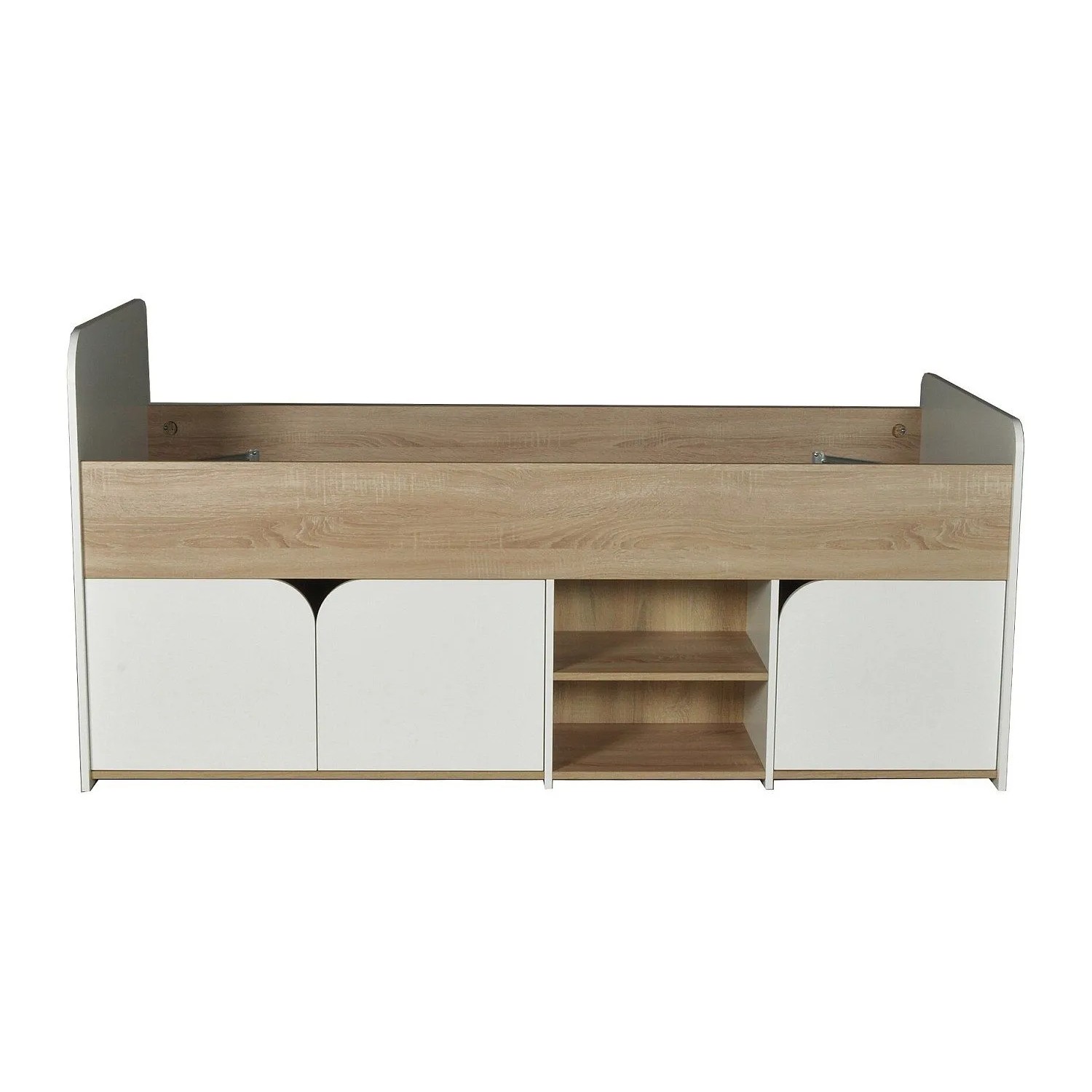 Vente-unique Bettrahmen Lostya Naturfarben Hell  Weiß 193.2 cm