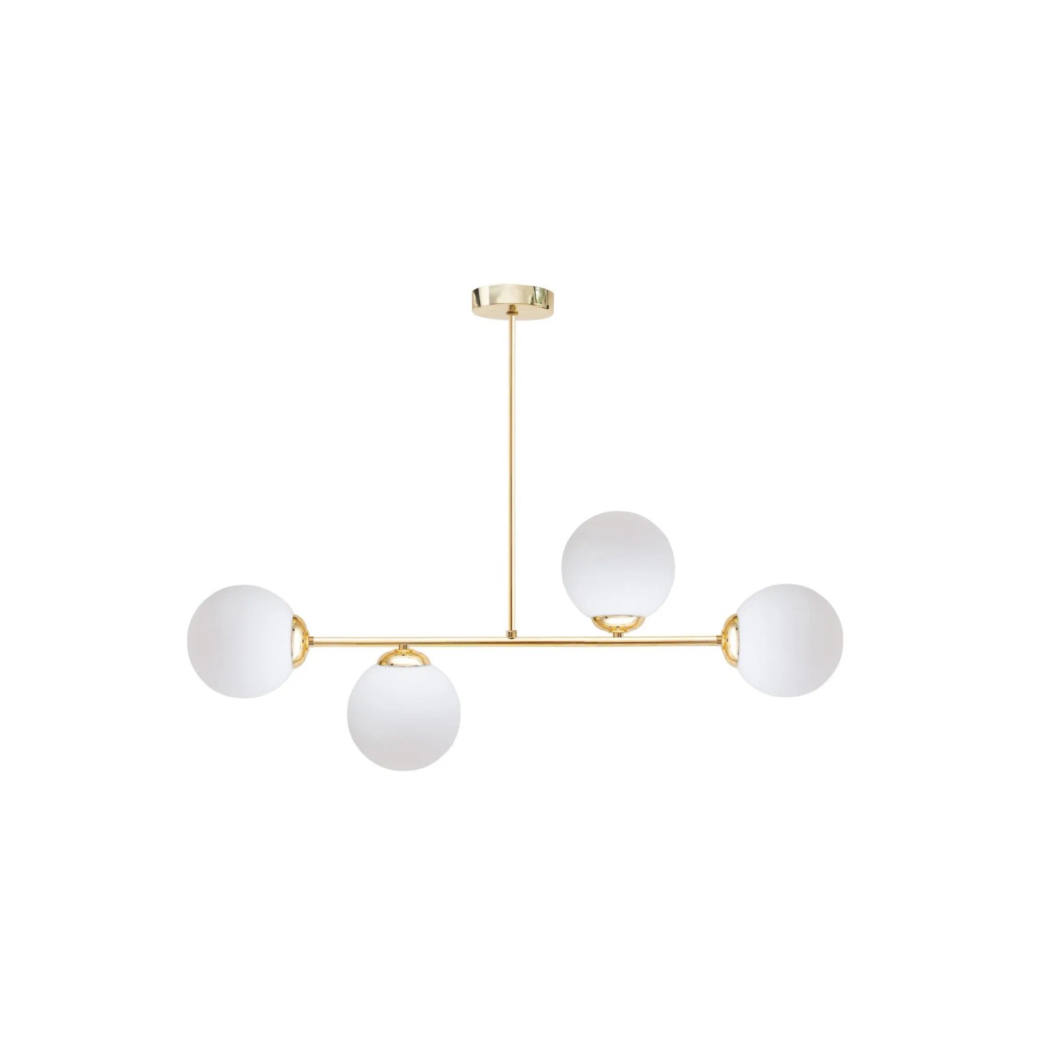Licht-Erlebnisse Deckenlampe Glas Metall E27 In Gold Weiß 4-Flammig Kugel Schirm