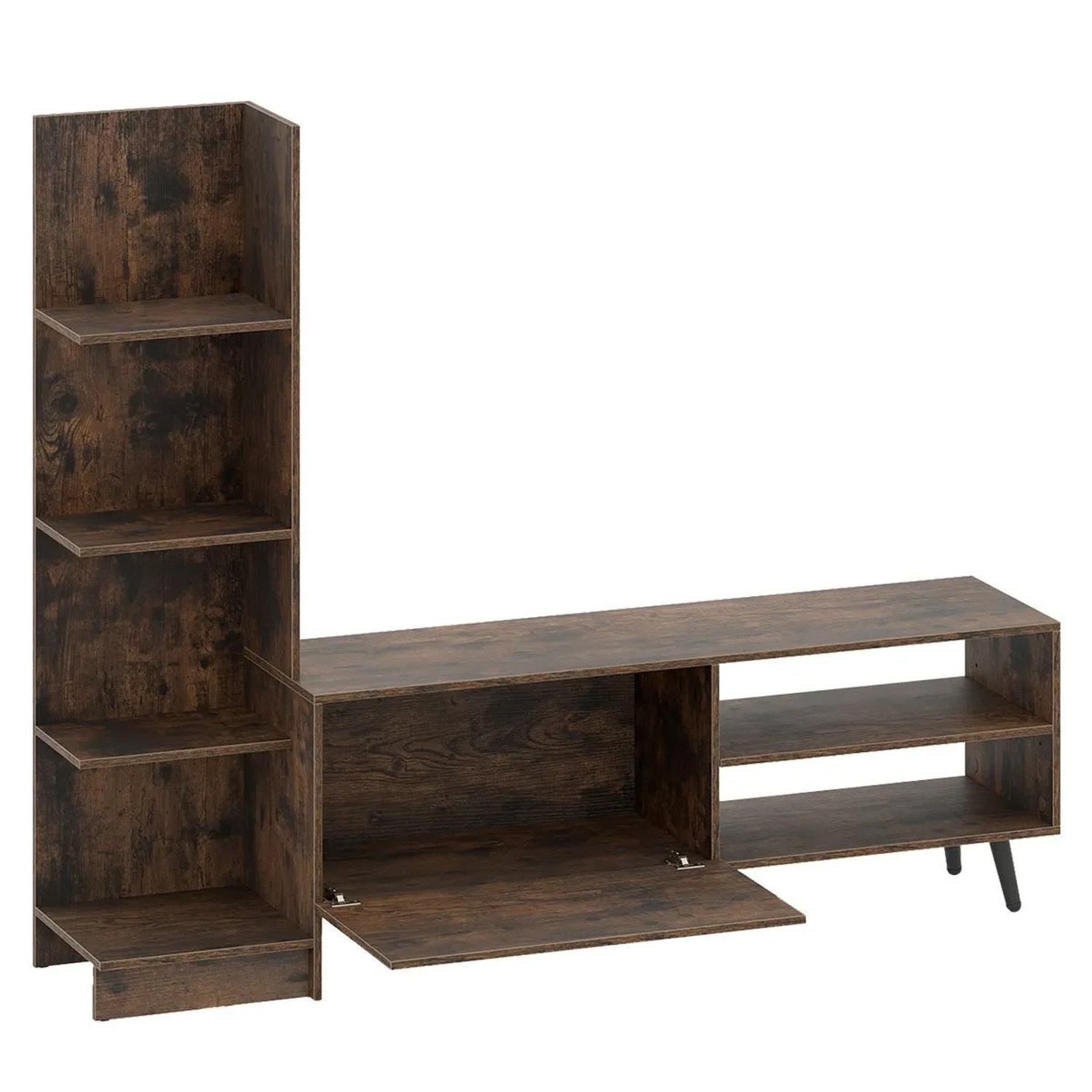 Costway Wohnwand Fernsehtisch für Tv Bis 50 Zoll Weiß 140 x 31 x 115,5 cm