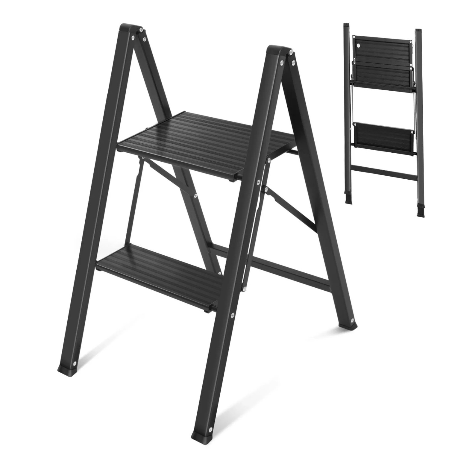 Sekey Klappleiter 2 Stufen Alu Klapptritt Stehleiter bis 150 kg