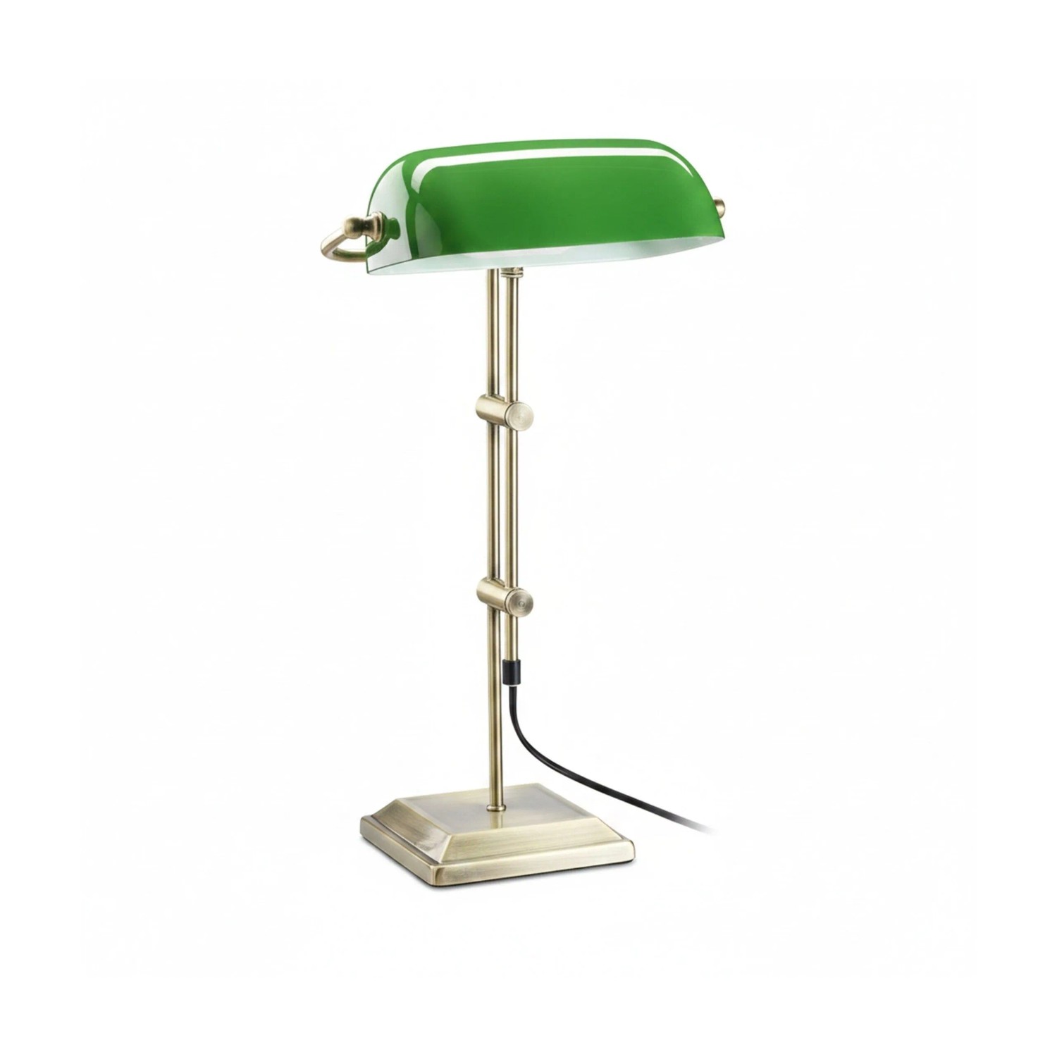Relaxdays Bankerlampe Metall Glas Grün Schwenkbar Höhenverstellbar 52 cm x 27 cm x 18 cm 2,7 kg
