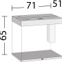 Juwel Aquarium-Set Lido LED, helles Holz, 200 l, mit Maßangaben (71x51x65 cm).