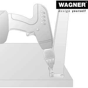 Montage eines schwarzen, matten Wagner Möbelfuß (10 cm) mit einem Akkuschrauber.
