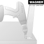 Montage eines schwarzen, matten Wagner Möbelfuß (10 cm) mit einem Akkuschrauber.