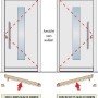 Holz-Nebeneingangstür NET 501 Fichte Natur, Anschlag rechts, schematische Darstellung der Türansicht und Öffnungsrichtung.