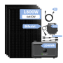 Growatt Noah 2000 Balkonkraftwerk 1800W mit Solarmodulen, Wechselrichter und Speichersystem.