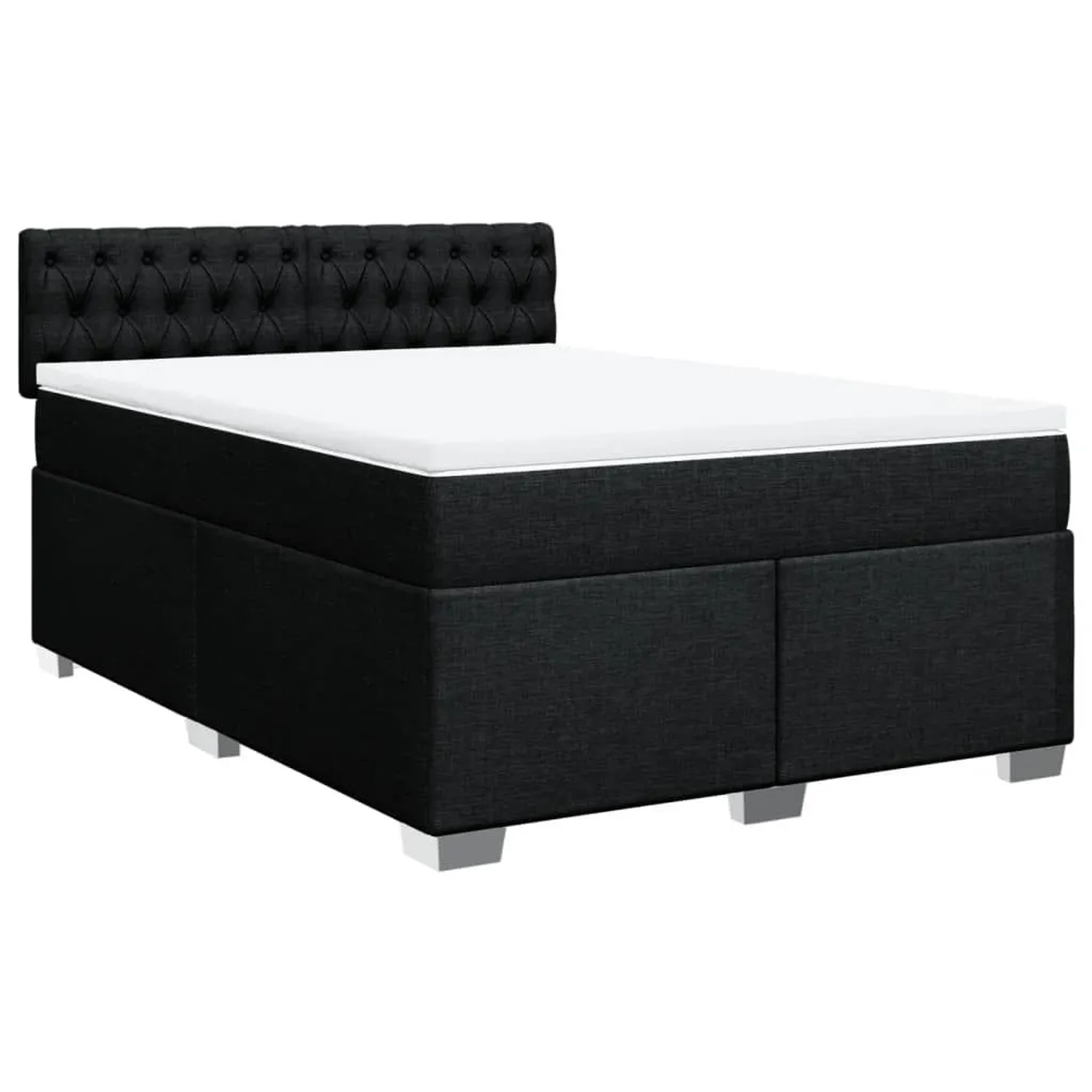 vidaXL Boxspringbett mit Matratze Schwarz 140x190 cm Stoff 3288192 günstig online kaufen