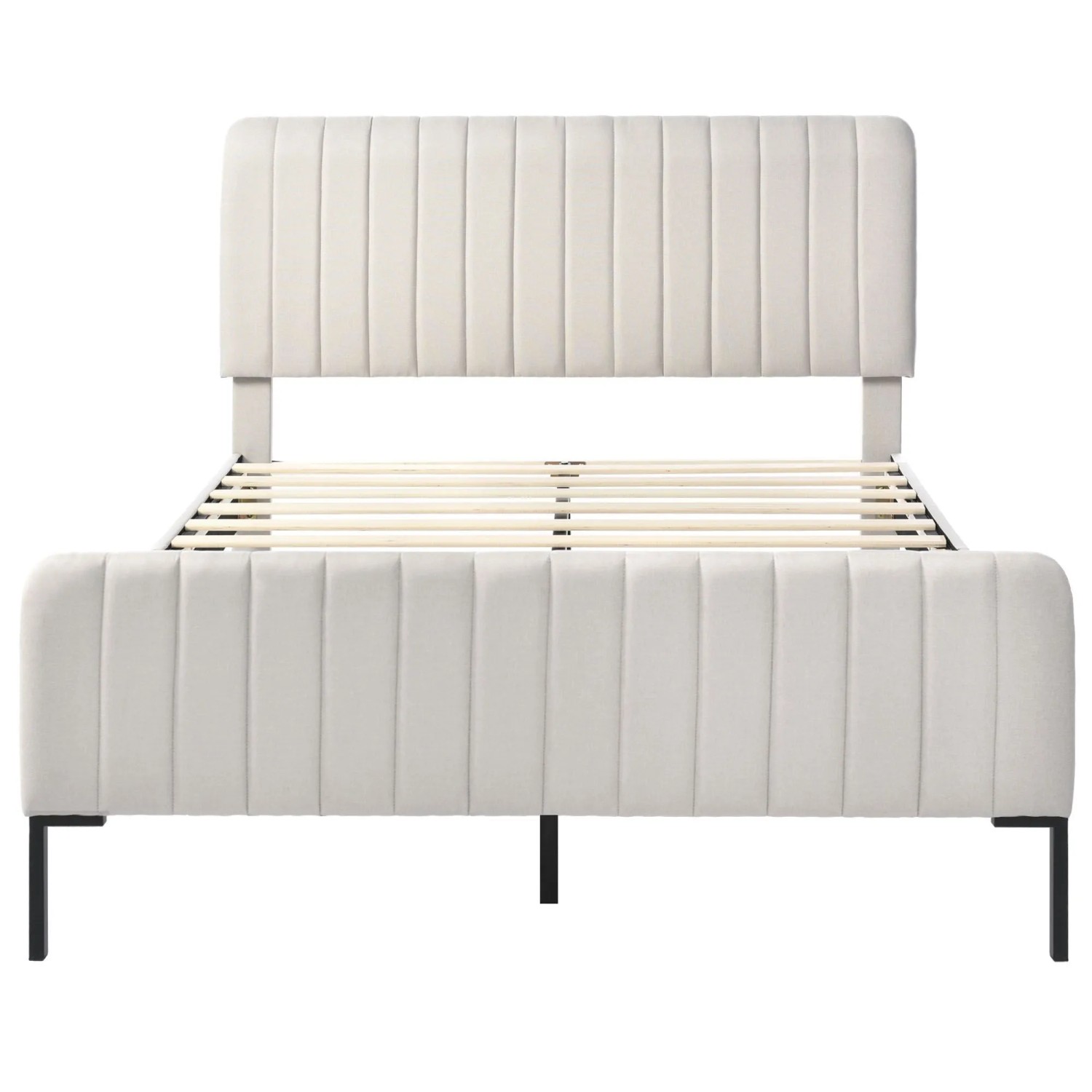 okwish Polsterbett 160×200 Doppelbett mit Lattenrost und Verstellbares Kopfteil mit Matratze
