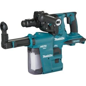 Makita 18V Akku-Kombihammer DHR283ZWJU Solo, blaugrün, mit Staubabsaugung. Ideal zum Bohren und Meißeln.