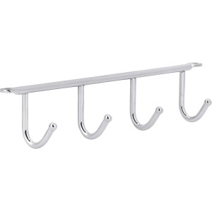 Siro Hakenleiste mit 4 Haken, Metall Chrom glänzend, Länge 272mm.