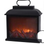 Schwarze Kamin-Laterne, 30 cm, mit LED-Feuereffekt für gemütliche Atmosphäre.