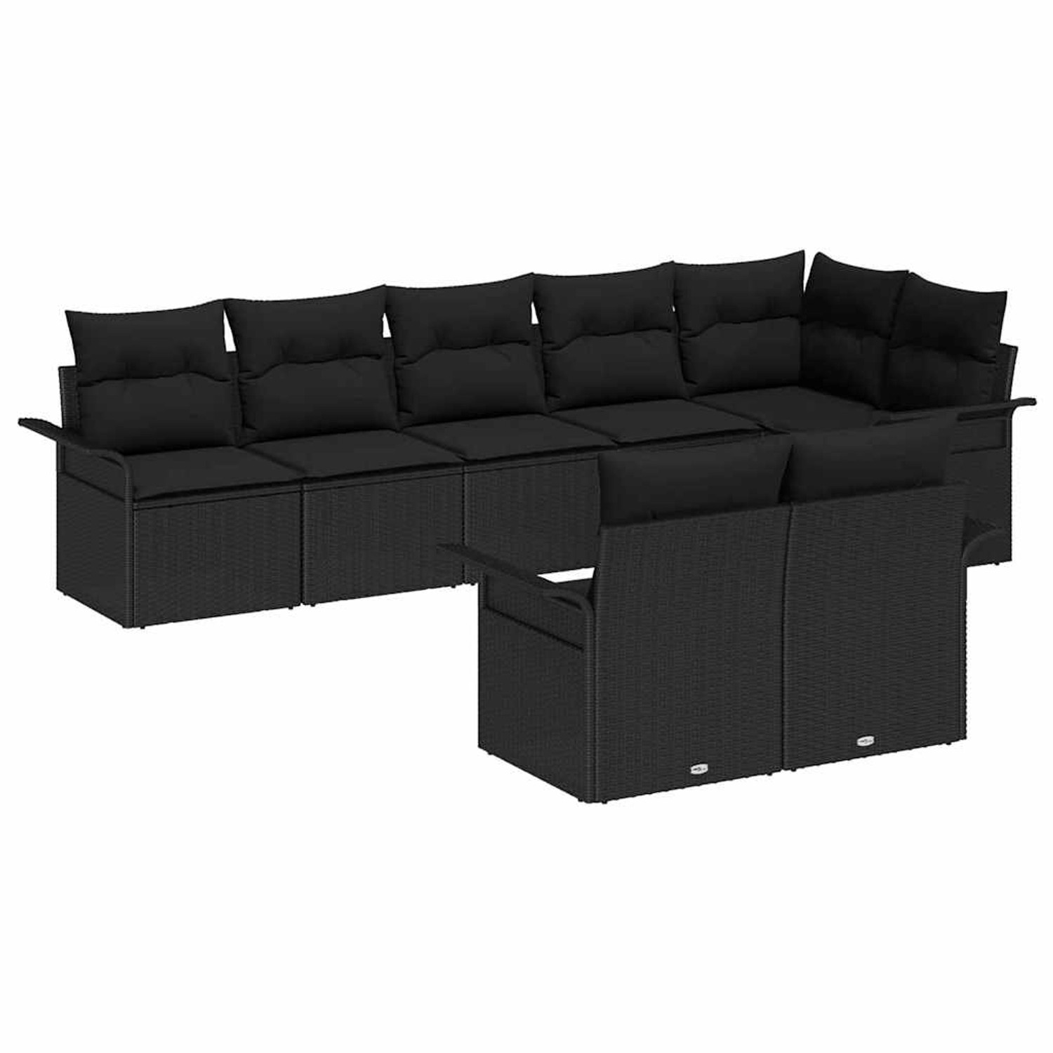 vidaXL 8-Teiliges Gartensofa-Set mit Kissen in Schwarz aus poly Rattan 3345 günstig online kaufen