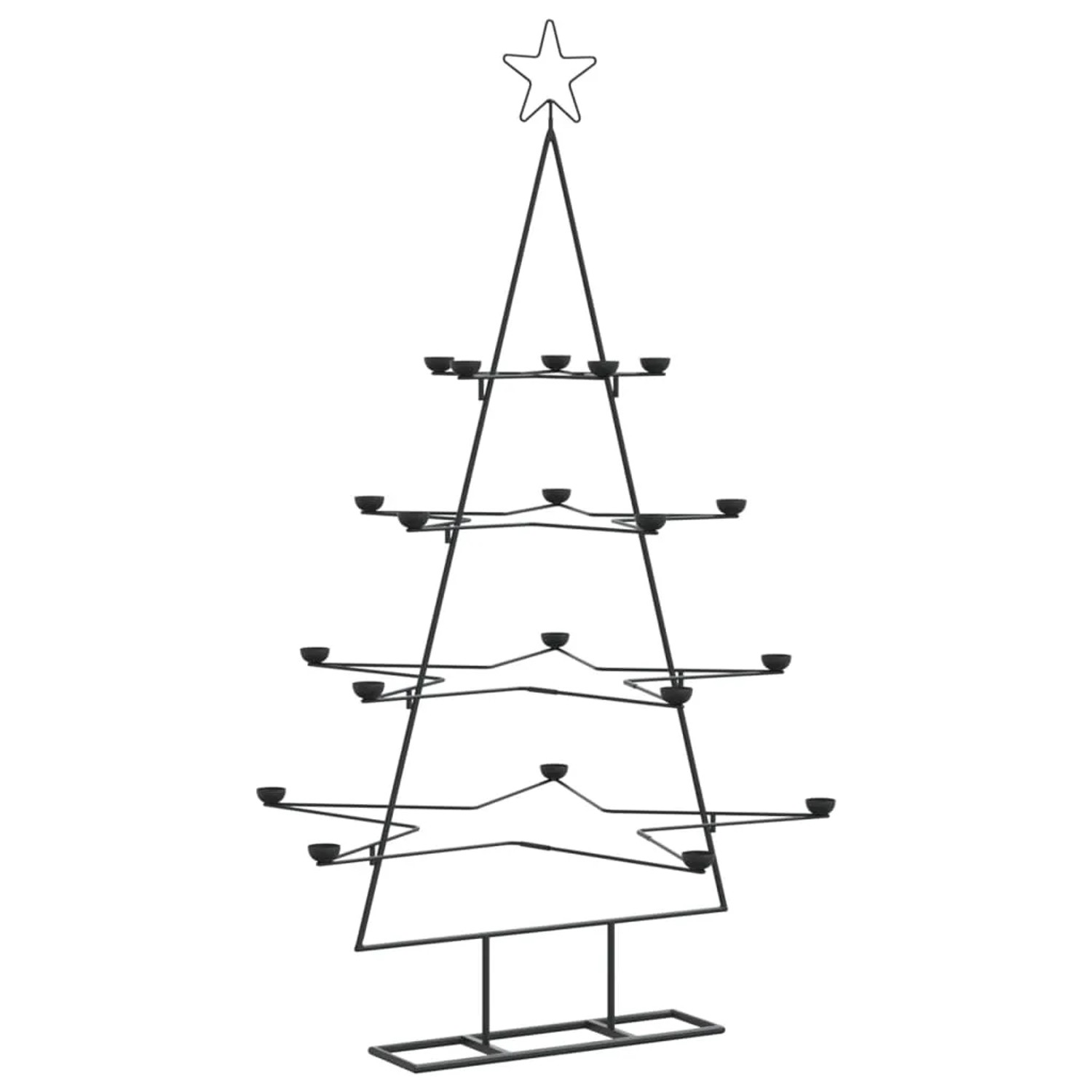 vidaXL Metall-Weihnachtsbaum für Dekorationen Schwarz 140 cm 4018964