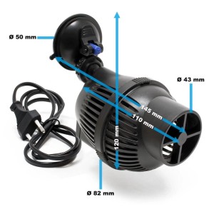Sunsun Jvp-102A Aquarium Strömungspumpe, schwarz, mit Saugnapf und schwenkbarer Düse. Für optimale Wasserzirkulation.
