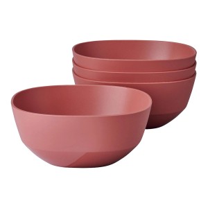 Mepal Silueta Schalen 750 ml, 4er Set in Vivid Mauve. Geschirr-Set, stapelbar und spülmaschinenfest.