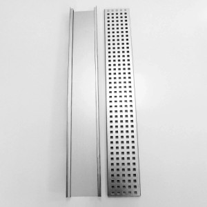 Kantfuchs24 Entwässerungsrinne Pro Style mit Trittblech, Stahl natur, 1000x155x50mm