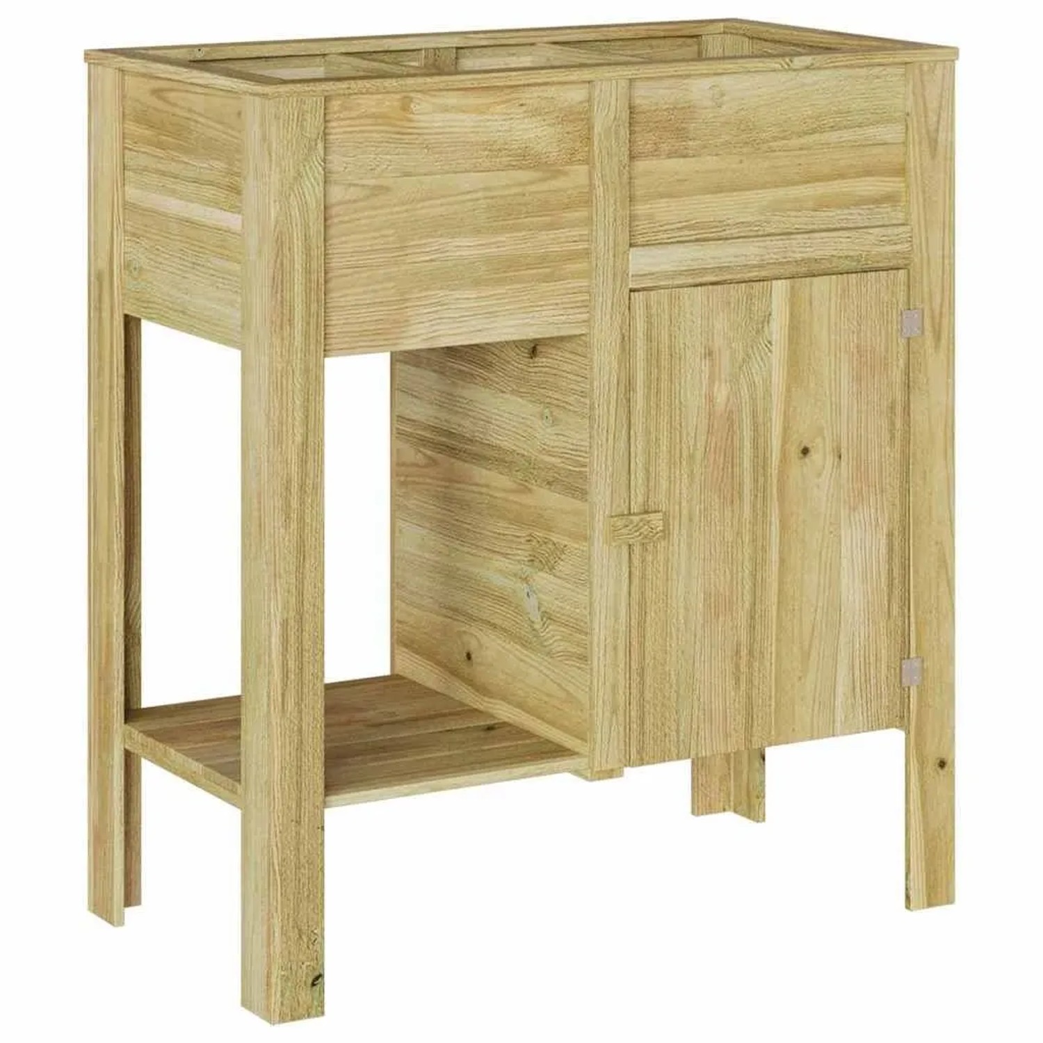 vidaXL Hoher Pflanzer mit Regal Braun Imprägniertes Kiefernholz 3385878