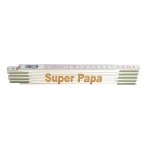 Stabila Zollstock mit Lasergravur "Super Papa", 2 Meter, aus Holz, Messwerkzeug.