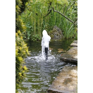 Ubbink Elimax 6000 Springbrunnenpumpe im Gartenteich mit Fontäne.
