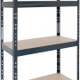 Anthrazitfarbenes Metall-Schwerlastregal mit 4 Böden (180x90x45cm) für Keller, Garage oder Werkstatt.