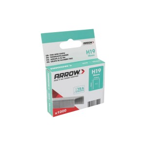 Arrow Klammern H19, 14 mm, 1000 Stück, für Hammertacker, zur Befestigung von Stoffen und Geweben.