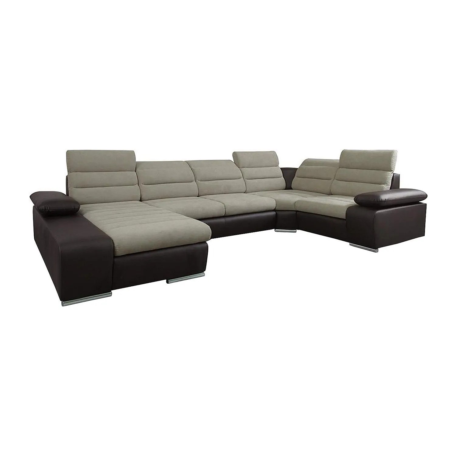 Vente-unique Schlafsofa Boileau Schokoladenbraun  Beige 362 cm