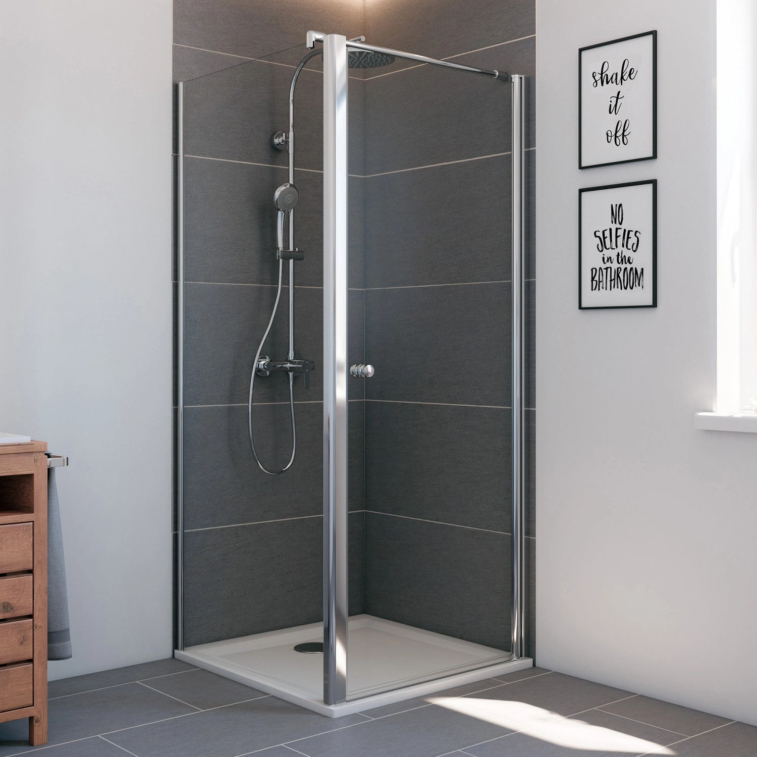 Breuer Seitenwand für Drehtür Quick72 Elana 6  Alu Silber-Matt Klarglas75x200 cm