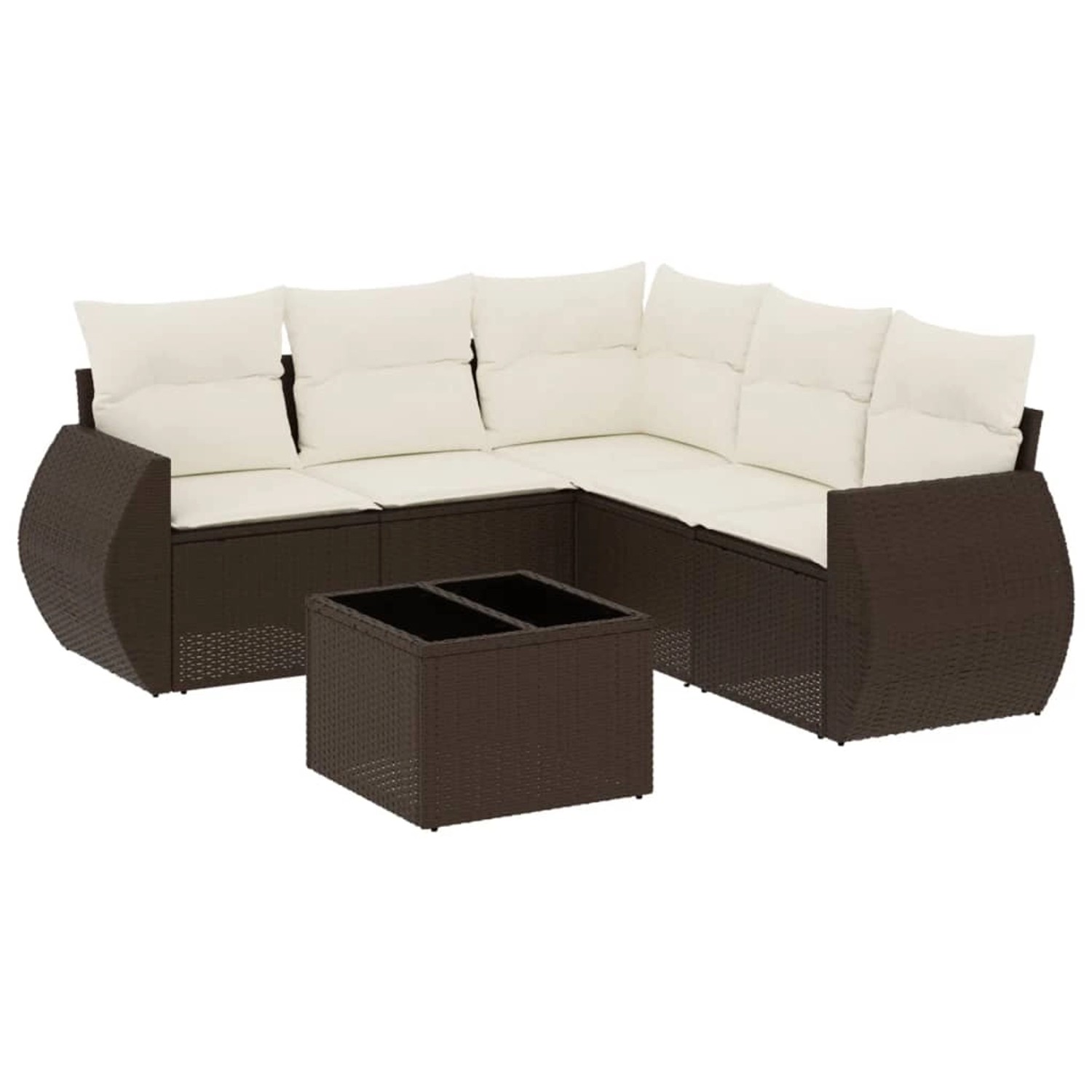 vidaXL 6-Tlg Garten-Sofagarnitur mit Kissen Braun Poly Rattan 3221362 günstig online kaufen