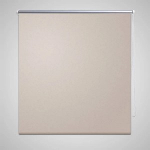 Beige Verdunkelungsrollo (160x230 cm) mit Kettenzug für Fenster.