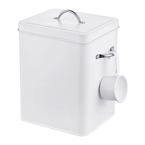 Relaxdays Waschmittelbox Metall Weiß Abnehmbarer Deckel 25,5 cm x 18 cm x 15,5 cm