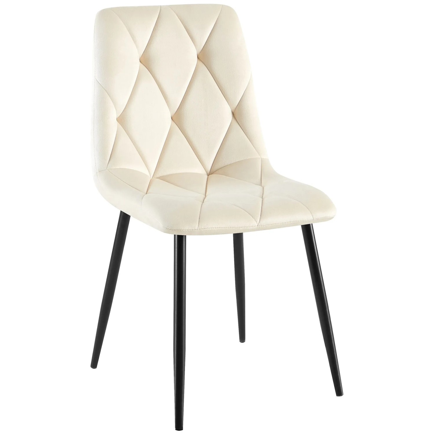 DELUKE Esszimmerstuhl DOFAR Samt Creme 45x55x85cm Essstühle Esszimmerstühle Küchenstühle Wohnzimmerstühle