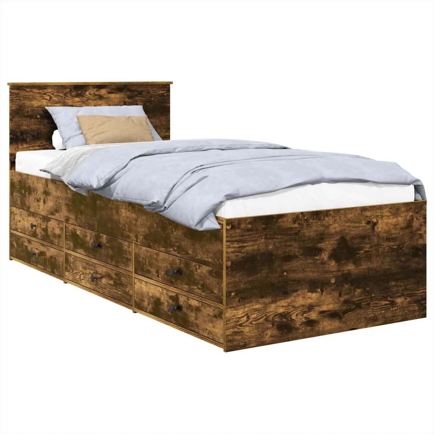 vidaXL Tagesbett Geräucherte Eiche und Schwarz 75 x 190 cm 3408540